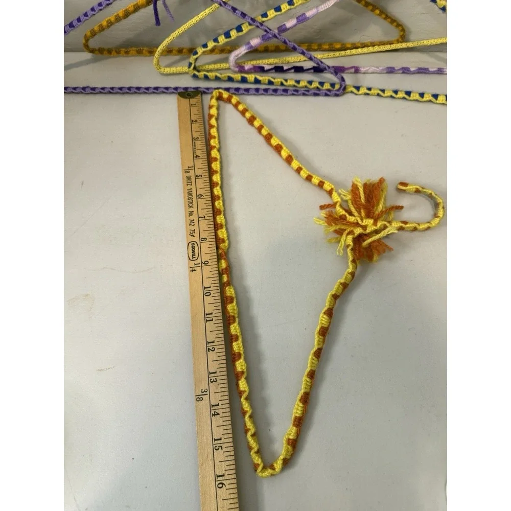 Vintage Lot of 6 Vintage Retro Crochet Yarn Coat Hangers